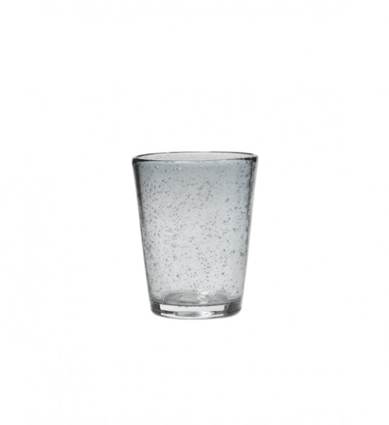 Broste Copenhagen Drinkglas Bubble Glas mit Luftblasen grau