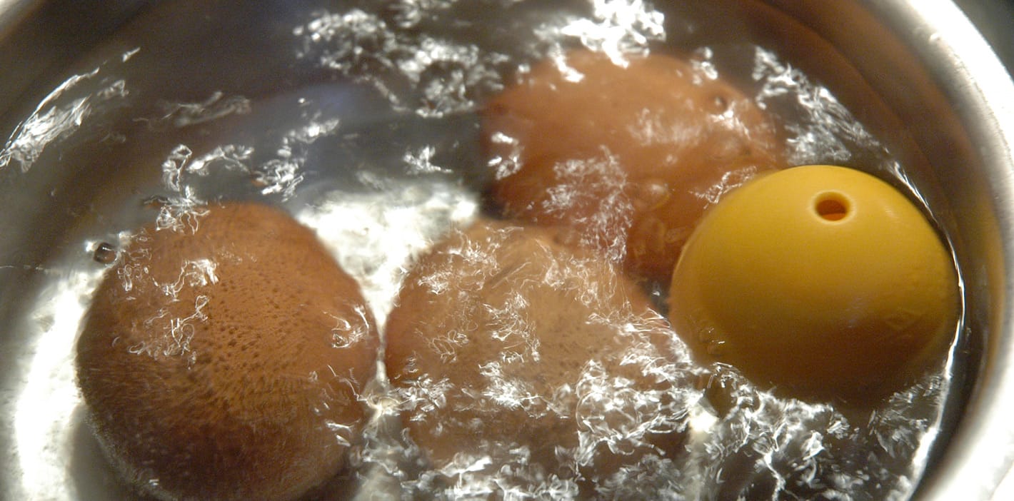 Mit dem Piep-Ei gekochtes weiches Frühstücksei